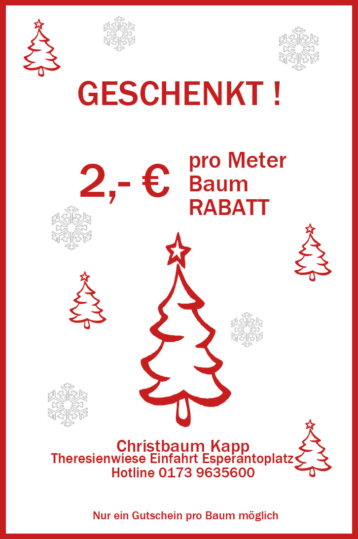 Rabatt auf Weihnachtsbaum